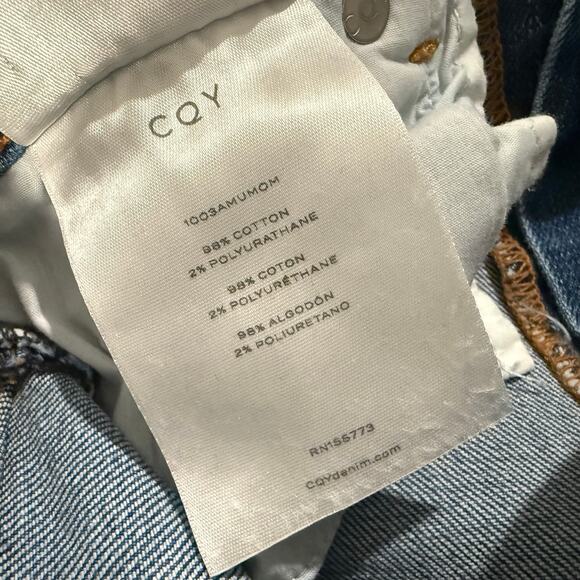 CQY Women's Friend Jeans Moment Blue Denim Mom Jean Straight Crop 28 - Picture 10 of 10